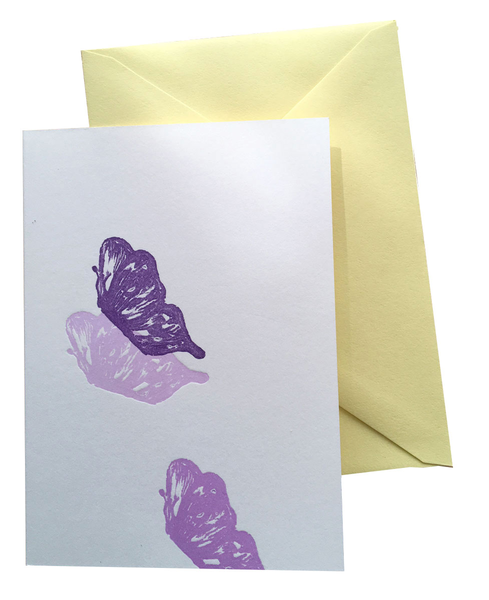 Butterflies —  Letter-Pressed Blank Note Card